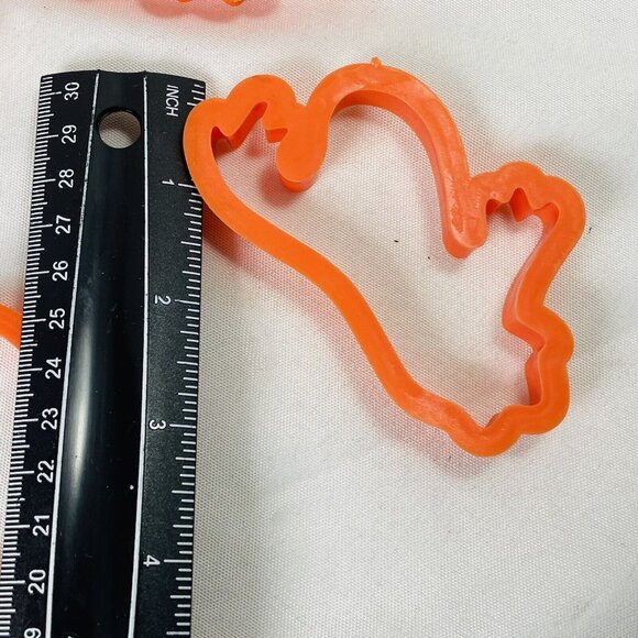 5 Halloween Cookie Push Through Cutters Orange Ghost Skull Bat Vintage - Picture 4 of 7